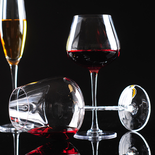 餐厅酒吧斜口水晶红酒杯香槟杯创意勃艮第杯波尔多杯高品质 包邮
