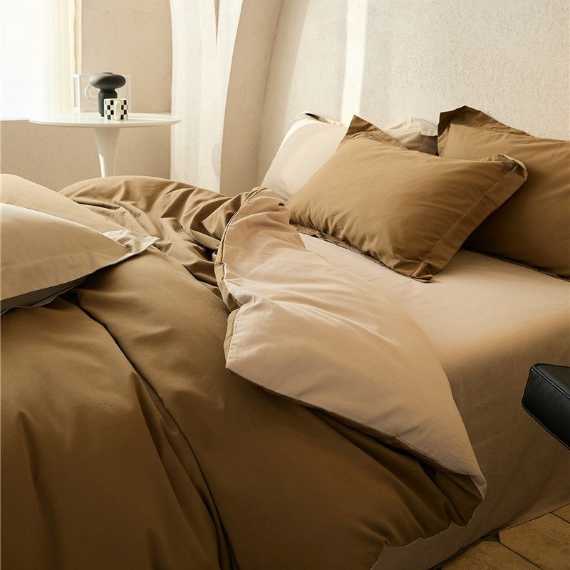 Zijpe~2024秋冬配色100s全棉床上床单磨毛四件套纯棉被套床笠式