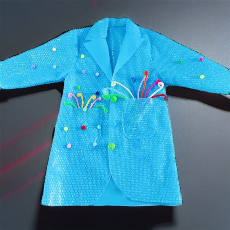 环保服装儿童手工材料diy男童气泡袋制作衣服幼儿亲子表演走秀服