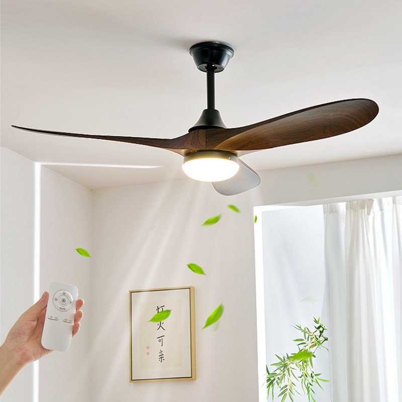 中古风复古吊式家用客厅美式风扇吊扇大风力餐厅实木民宿风扇吊灯