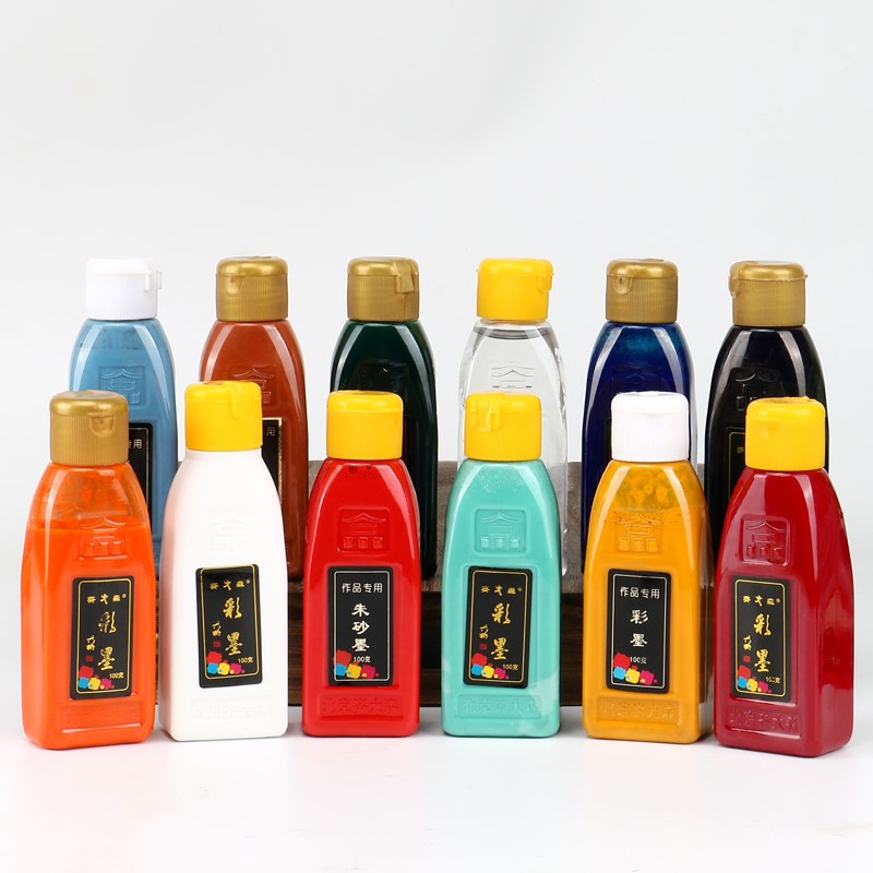 齐大森彩色墨汁绘画山水国画墨汁书画墨汁墨水小楷抄经佛经写经对