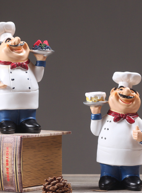 美式蛋糕店面包坊厨师摆件创意咖啡馆饭店餐厅酒柜桌面装饰品摆设