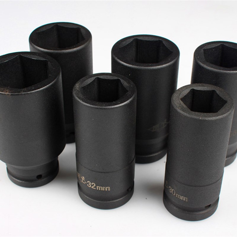 1寸加长特长气动风炮套筒头25mm接口外六角套筒24 27 30 36 38 41