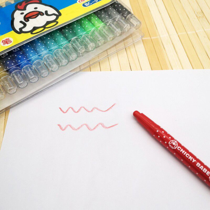 儿童旋转蜡笔12色24色36色油画棒宝宝彩色套装婴儿幼儿混色丝滑