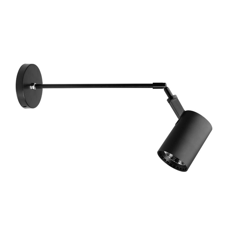 墙壁侧装射灯伸缩吊杆壁式明装长杆展会展览照画长臂led导轨灯