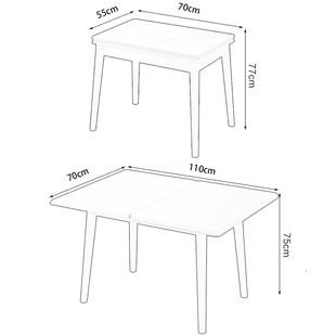奶油风轻奢折叠式岩板餐桌家用小户型可伸缩原木色实木经济型网红