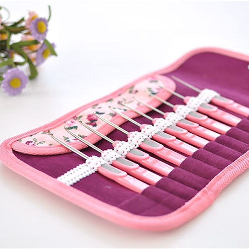 可钩牌防滑手柄钩针 潮州前陇钩针 纯手工不锈钢钩针工具套装