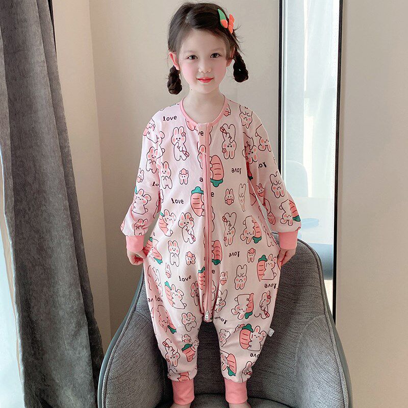 宝宝防踢被春季婴儿春秋男女童睡衣春夏儿童睡袋分腿纯棉四季通用