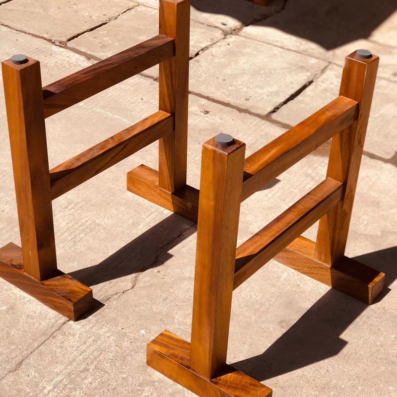 实木大板桌脚原木茶桌架子新中式桌子腿实木脚架奥坎花梨大板支架