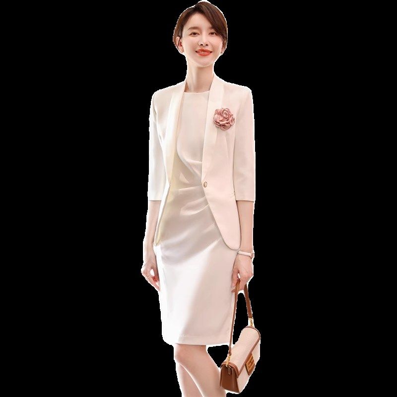 西装连衣裙夏季新款高端气质职业西服外套两件套正装女工作服套装