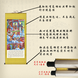 十殿阎王人物挂画阎罗王道场画像卷轴画十王神像水陆画装饰丝绸画
