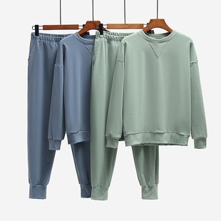 男款 德绒睡衣女秋冬季 套装 情侣宽松大码 薄绒休闲保暖家居服长袖