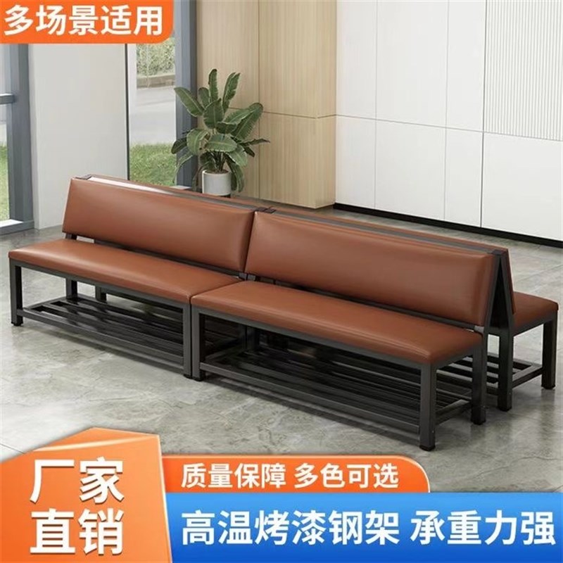 长条椅诊所沙发椅靠背健身房休息区餐椅理发店长凳医院联排输液椅