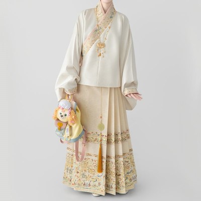 【新品】醉雨朵明制汉服交领比甲三件套妆花马面裙套装2024新款冬