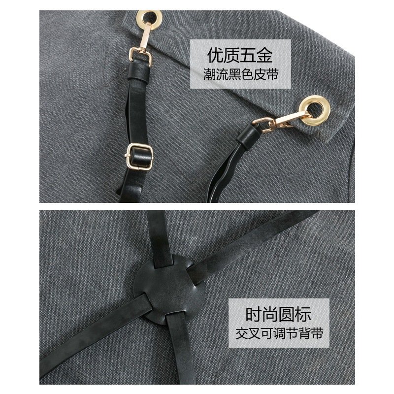 花艺师围裙定制印logo咖啡师奶茶店手工匠人西餐厅全棉加厚工作服