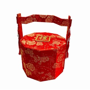2020彩礼盒子订婚中式喜庆放钱提亲手提箱8万6万20万嫁妆八角提篮