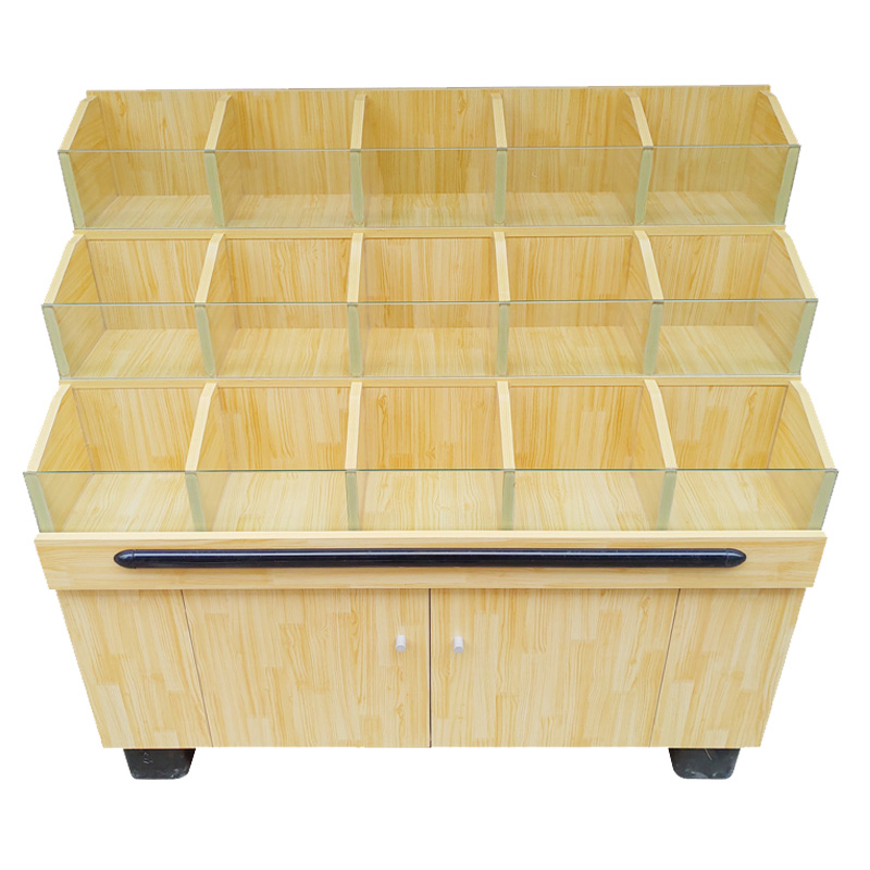 超市单面散称货架木质零食展架五谷杂粮展示架糖果柜散货柜干果柜