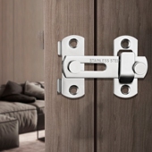 门扣门栓防盗大门锁免打孔卫生间门闩铁门木门卡扣暗锁实心更牢固