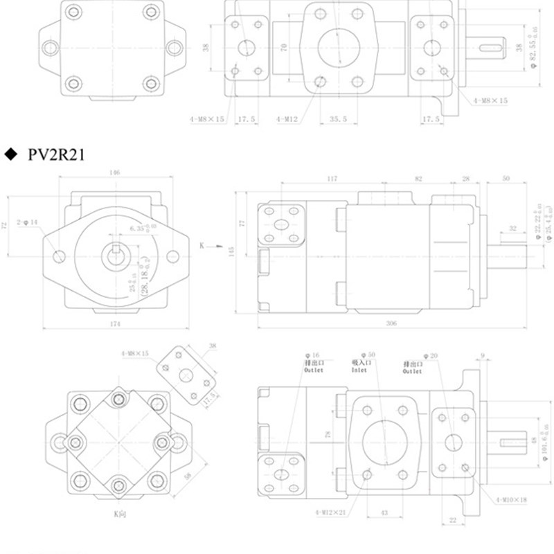 YLC永宁液压叶片泵PV2R3-125F PV2R3-116F PV2R3-94F PV2R3-76F