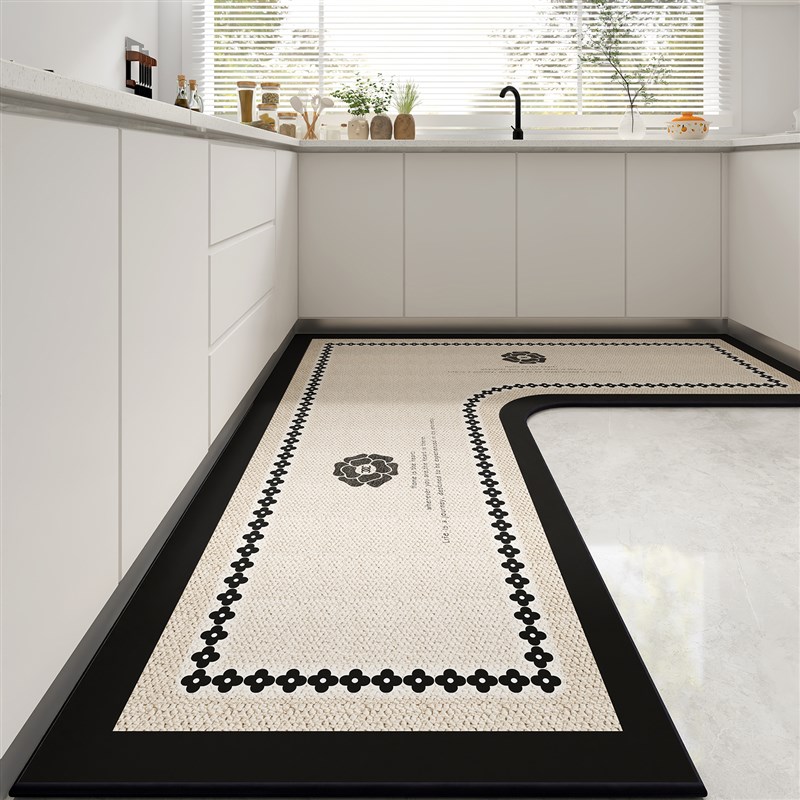 厨房地垫防滑防油防水可擦免洗家用地毯耐脏进门口脚垫2024长条