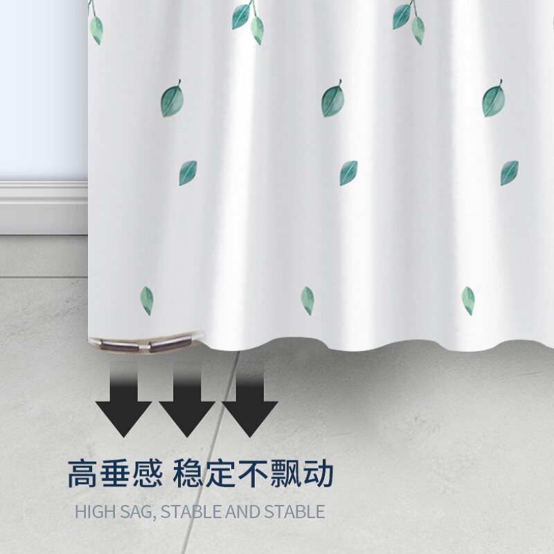浴室浴帘防水防霉加厚涤纶布卫生间隔断帘免打孔门帘子挂帘窗帘