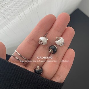 晓梦轻奢仿珍珠女针织开衫衬衫纽扣旗袍连衣裙扣子星星钻新款2024