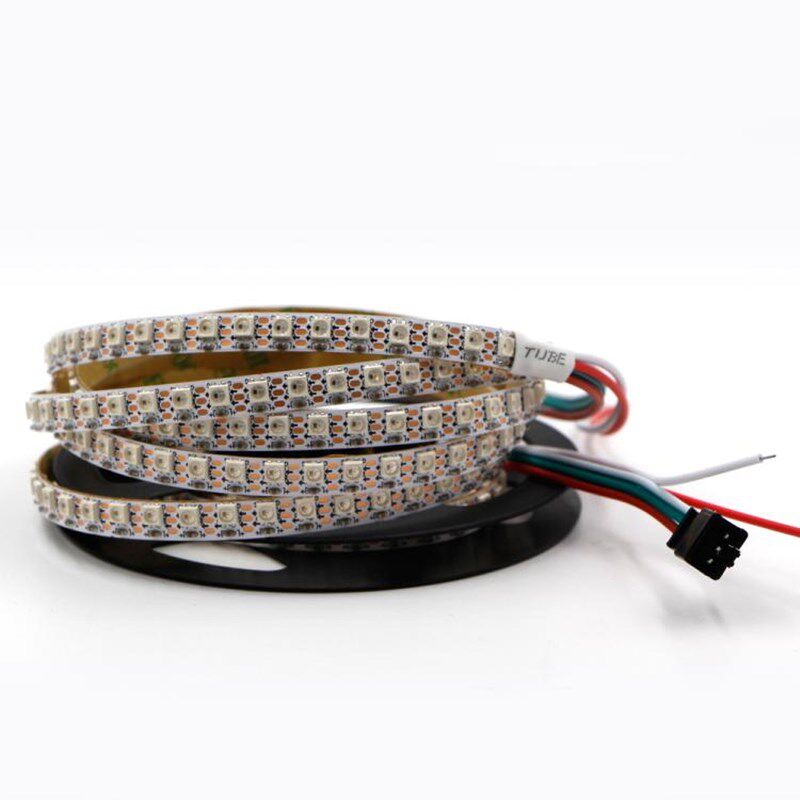 WS2812B幻彩灯带3535灯珠窄版144灯 LED全彩5V流水跑马单点控灯条