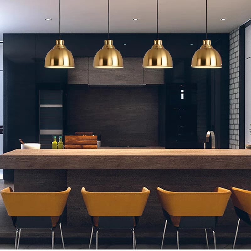 仿铜金色餐饮铜色餐厅吧台店铺商用吊灯火锅店自助餐酒吧工业风灯