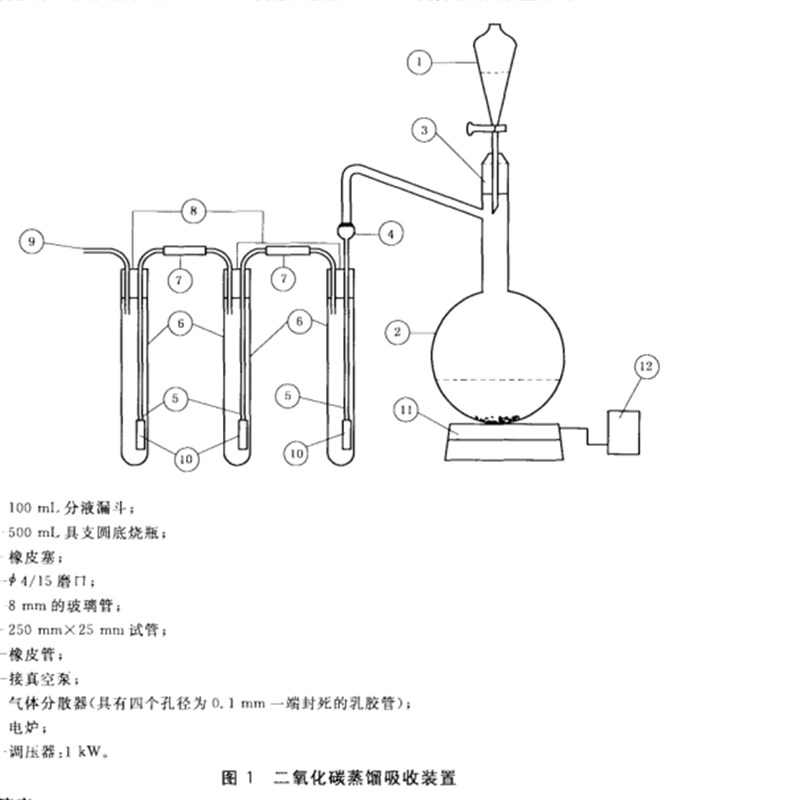二氧化碳蒸馏吸收装置GB/T12143-2008酸饮料中二氧化碳的测定方法
