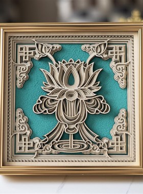 梯木叠雕新中式摆件玄关酒柜创意客厅家居装饰品乔迁礼物新居礼品