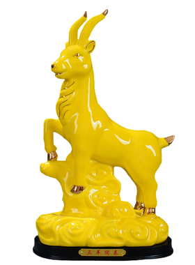 陶瓷羊摆件补角房屋缺角十二生肖羊家居客厅办公室三羊开泰摆设