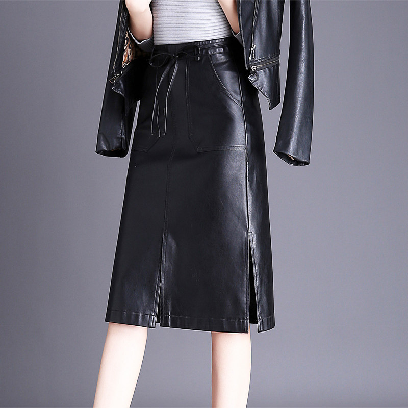 皮裙女2021新款开叉中长款高腰PU秋冬显瘦包臀裙半身裙百搭一步裙,女装/女士精品,半身裙,淘宝优惠券,粉丝福利购,淘宝优惠卷