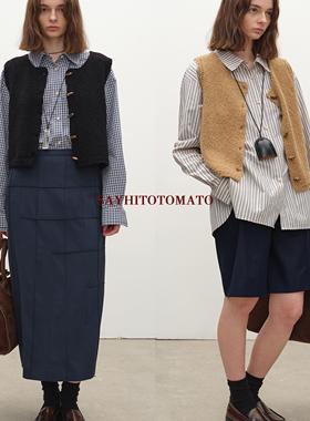 Sayhitotomato【午后花园】肌理圈圈绒简约基础羊毛针织开衫马甲