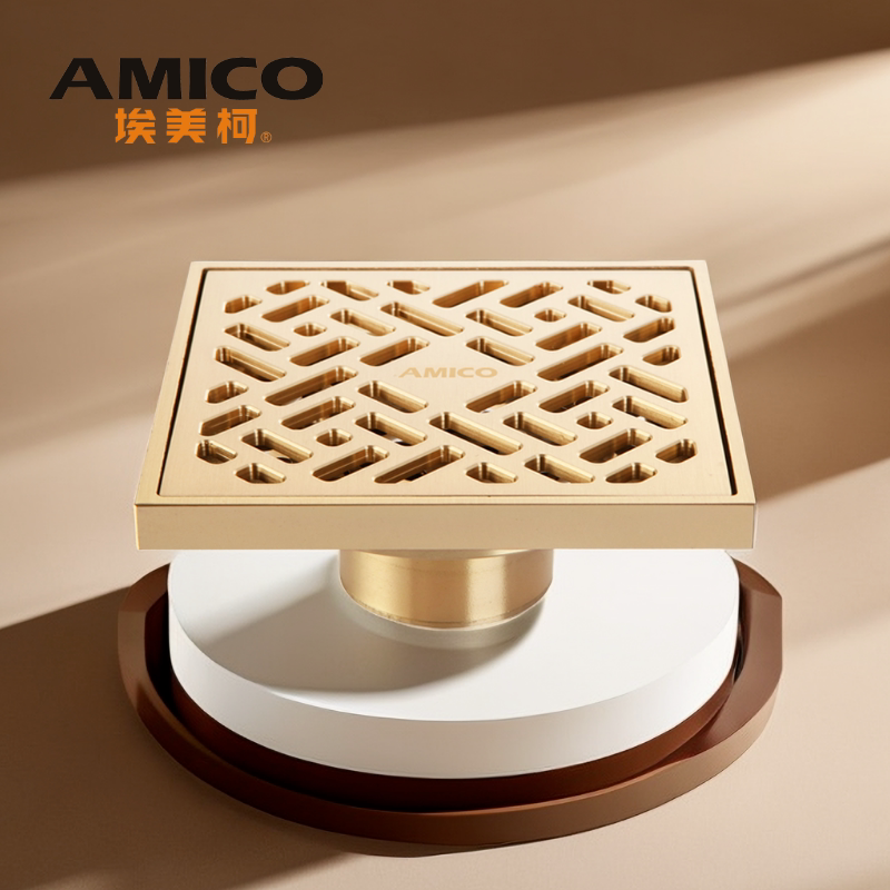 正品埃美柯全铜地漏阳台防臭加厚t型bp6636方形大流量排水