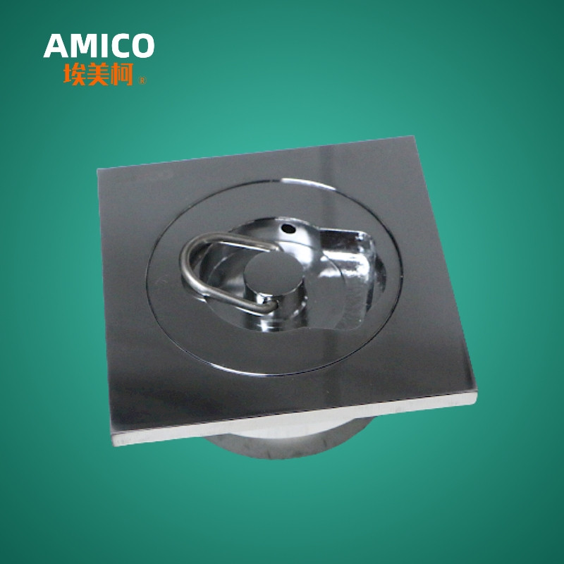 埃美柯游泳池地漏全铜超厚方形全密封泳池温泉池鱼池密封蓄水75管