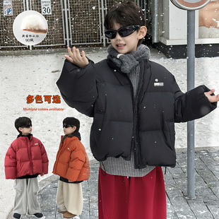 棉小铺男童羽绒服儿童冬季韩版2025新款白鸭绒立领多色保暖外套潮