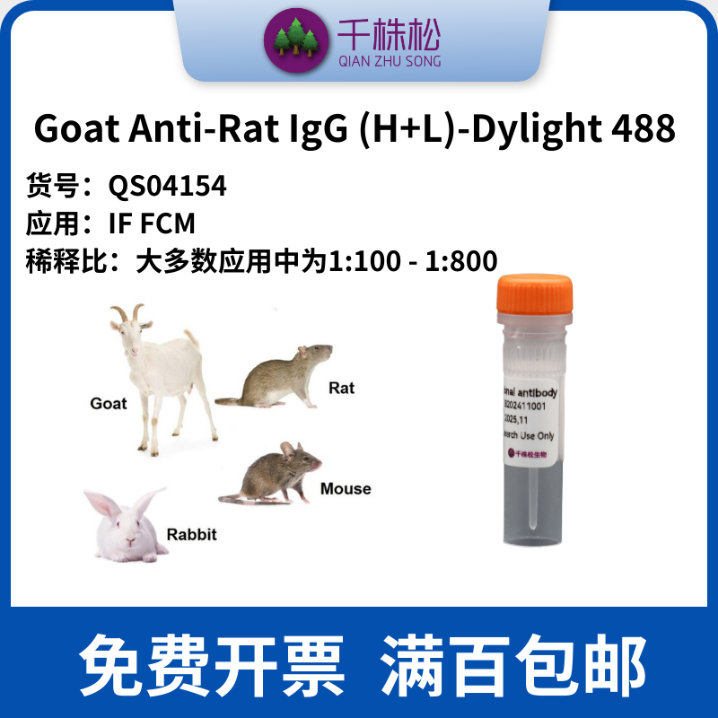 Goat Anti-Rat IgG(H+L) Dylight 488 二抗 IF FCM 实验