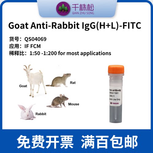 Goat Anti-Rabbit IgG(H+L)-FITC 高浓度 1mg/ml