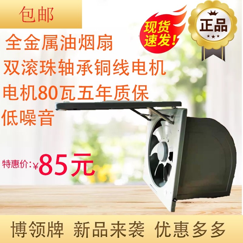 博领10寸双滚珠轴承大吸力家用厨扇适合铝合金窗式房排气换气油烟