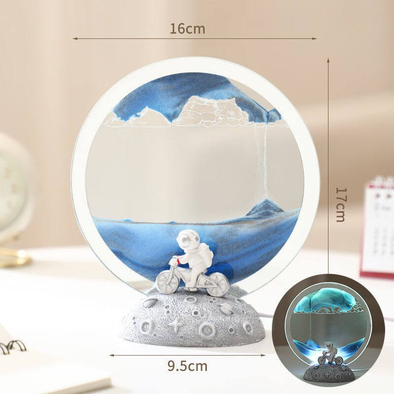 QUEENJOY创意玻璃流沙画小夜灯宇航员桌面摆件工艺品办公室装饰品使用感如何?
