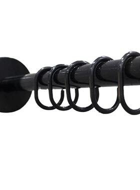 黑色浴帘杆形弧形免打杆孔伸缩免钉U浴室杆免打杆孔304伸缩弧形杆