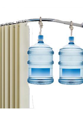 卫间不锈钢浴帘杆套装室u型l生型弧形杆打孔浴L形转免角伸缩