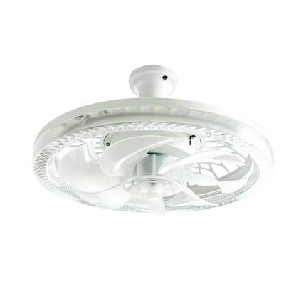 新款客led风扇灯2家用简约E厅大厅灯遥控调档7卧室水晶隐形风扇灯