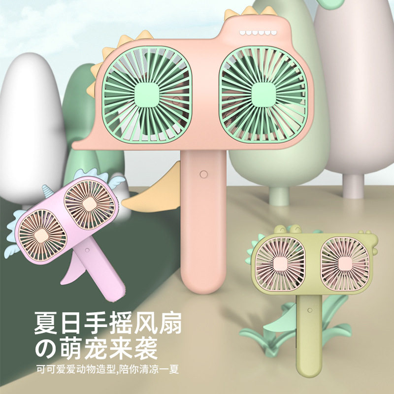 小风扇卡通手持手动独角兽造型30