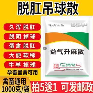补中益气升麻散脱肛散兽用鸡鸭鹅久泻脱肛猪羊母牛掉球子宫脱垂