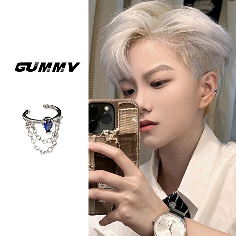 星芒耳环男流苏无耳洞潮流