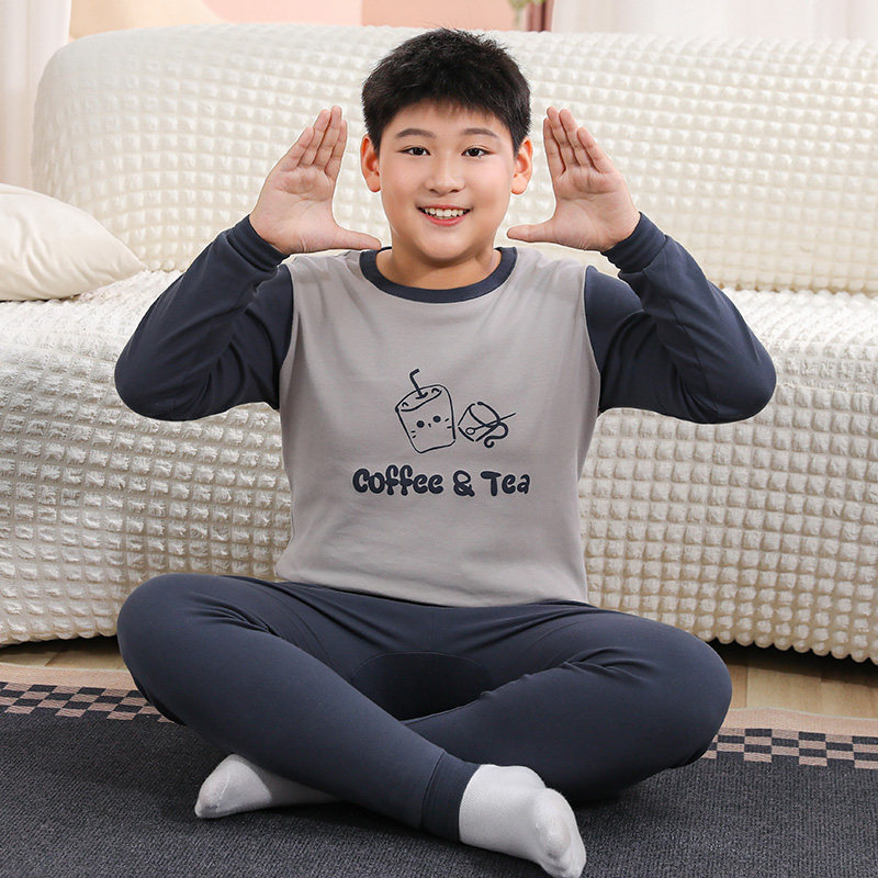 纯棉胖童秋衣秋裤套装保暖家居服