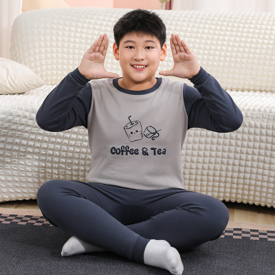 纯棉胖童秋衣秋裤套装保暖家居服