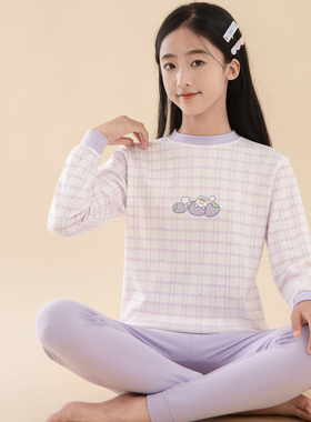 儿童秋衣秋裤纯棉套装男女童中领内衣全棉毛衫保暖打底冬季睡衣