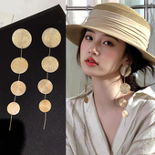 耳坠金色耳饰 轻奢高级感耳钉时尚 独特夸张流苏耳环女2026新款 爆款